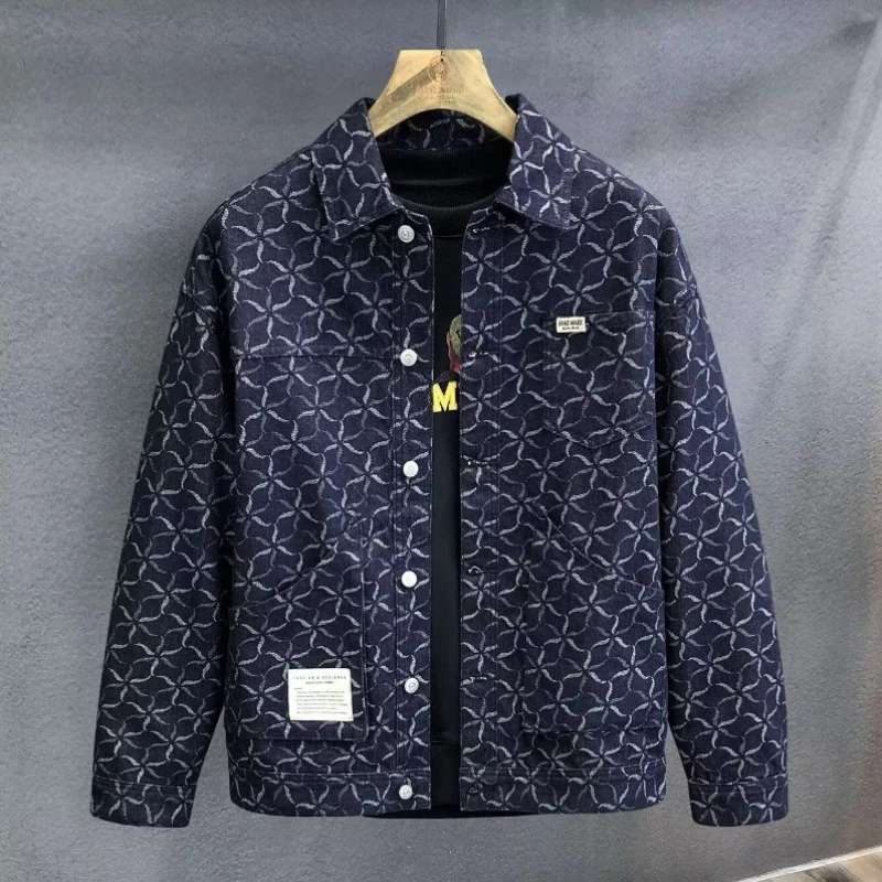 

Винтажные свободные джинсовые куртки на пуговицах, мужские новые изношенные высококачественные оригинальные дизайнерские рок-брендовые корейские роскошные ковбойские пальто для мужчин