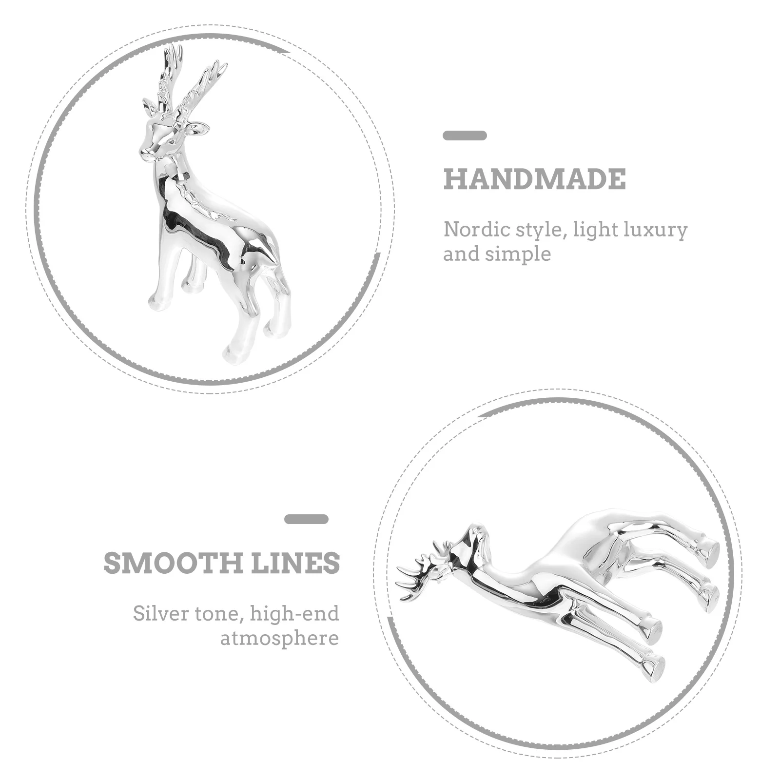 

1Pcs Deer Ornament White Pottery Desktop Decoration Creative Home Table Decor Elegant Natural Art Deer Adornment