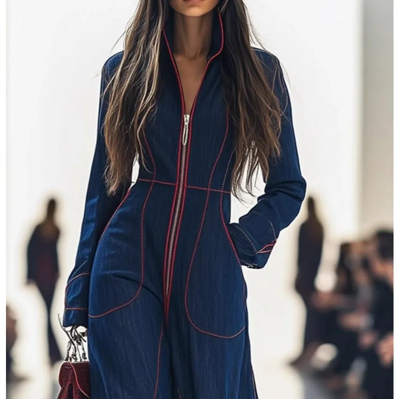 

Осень/зима, утягивающие повседневные однотонные цельные брюки с v-образным вырезом и большими карманами