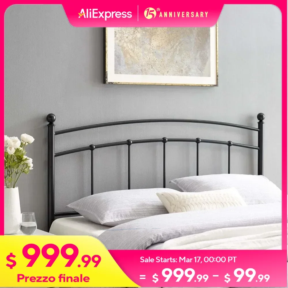 

Queen Headboard Abigail Modern Farmhouse Metal King Headboard in Black Headboards Bed Furniture Beds and Furniture Heads Bedroom