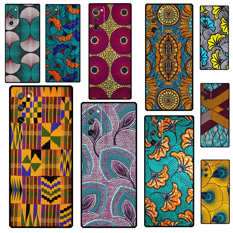 African Wax Fabric Case For Samsung Galaxy S23 Ultra S21 S20 FE S8 S9 S10 Note 10 Plus Note 20 S22 Ultra Cover