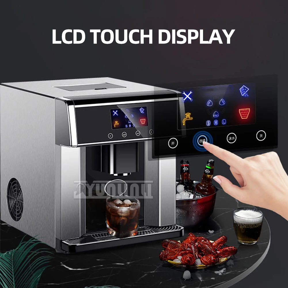 

Automatic Ice Maker Water Dispenser Household Portable Stainless Steel Ice Cube Machine Water Cooler Maquina Hacer Hielo Cubitos