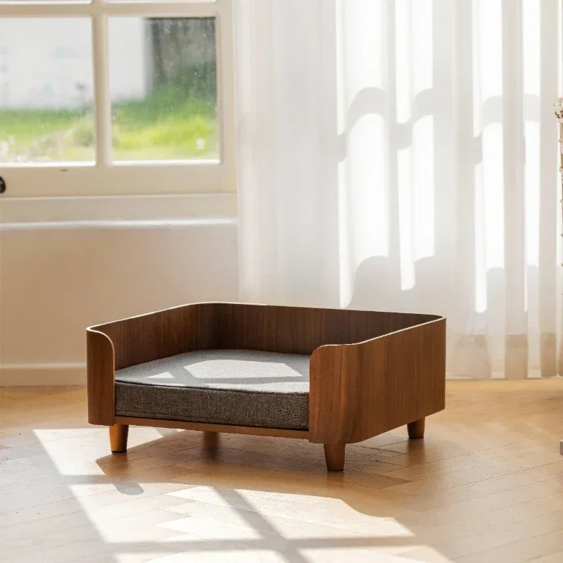 

Hot salesPet Four Seasons Cat Nest Removable and Washable Wooden Minimalist Black Walnut Pet Bed