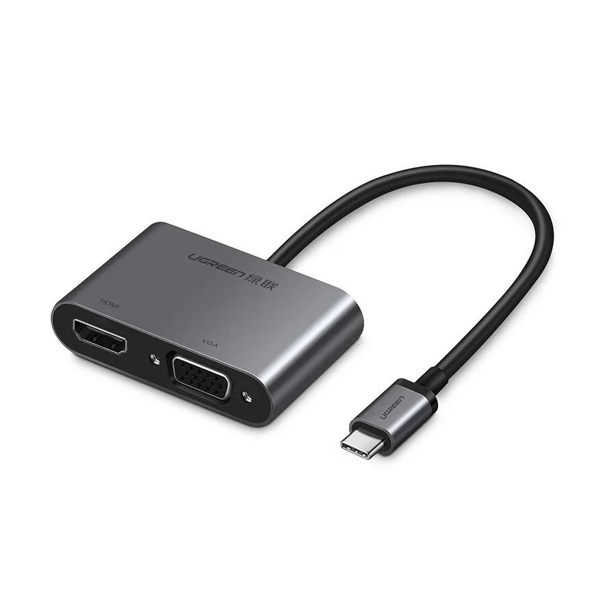 

UGREEN 2 in 1 USB C Hub Type-C to HDMI-VGA Adapter with PD 4K- 1080P VGA Converter