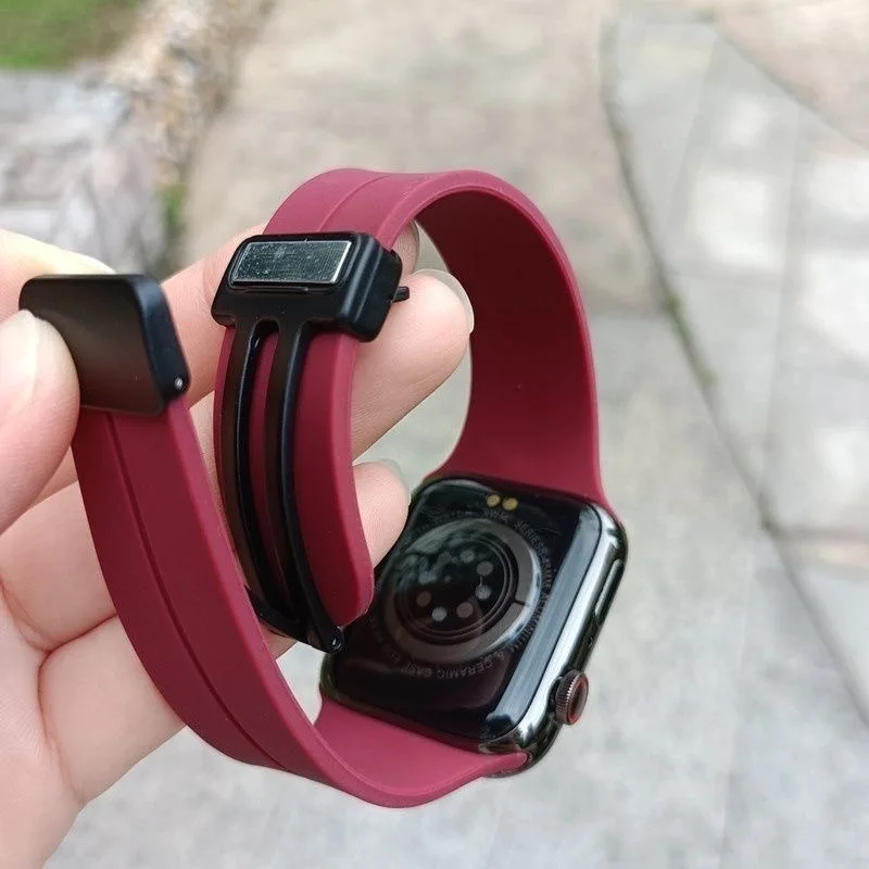 

Applewatch Compatible Silicone Sport Magnetic Strap SE87 Generation Student Watch Band Compatible with