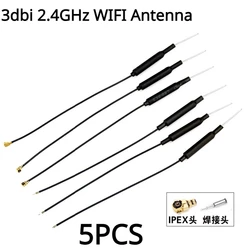 5PCS  WIFI Antenna 3dbi Ufl IPX Connector Brass Inner Aerial 15cm Length 1.13 Cable HLK-RM04 ESP-07