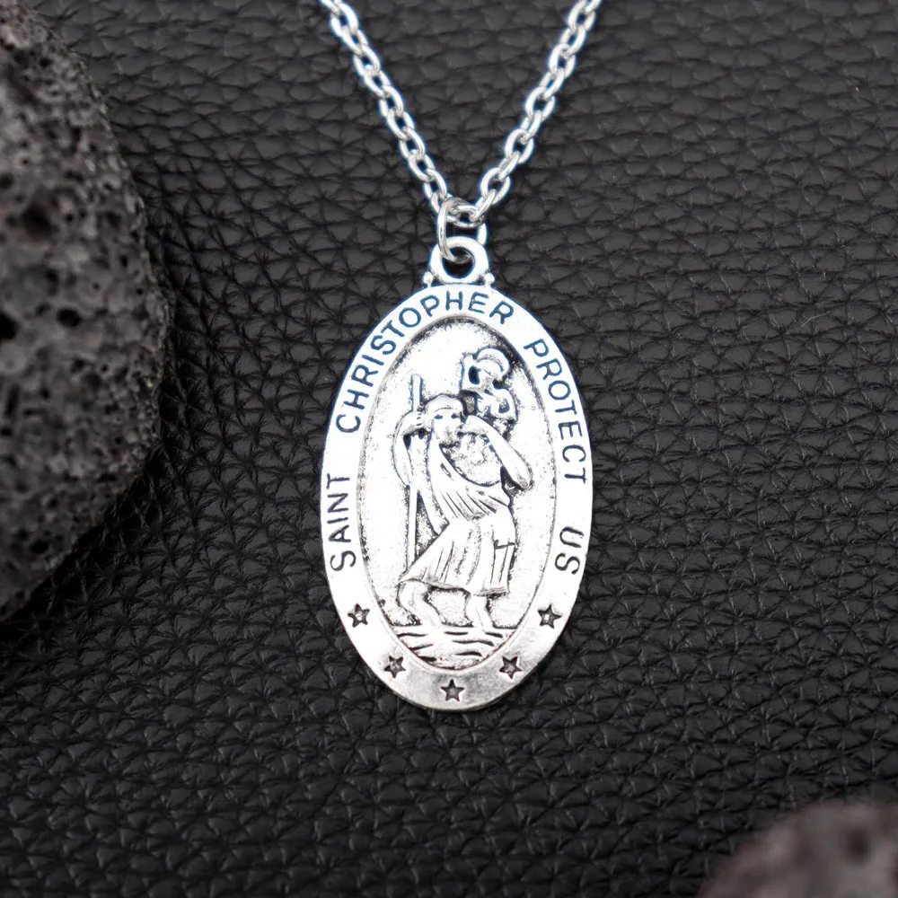 New Mr. Coffee Same St. Christopher Pendant Necklace for Men Traveler's Guardian Necklace Exquisite Fashion Jewelry Gift