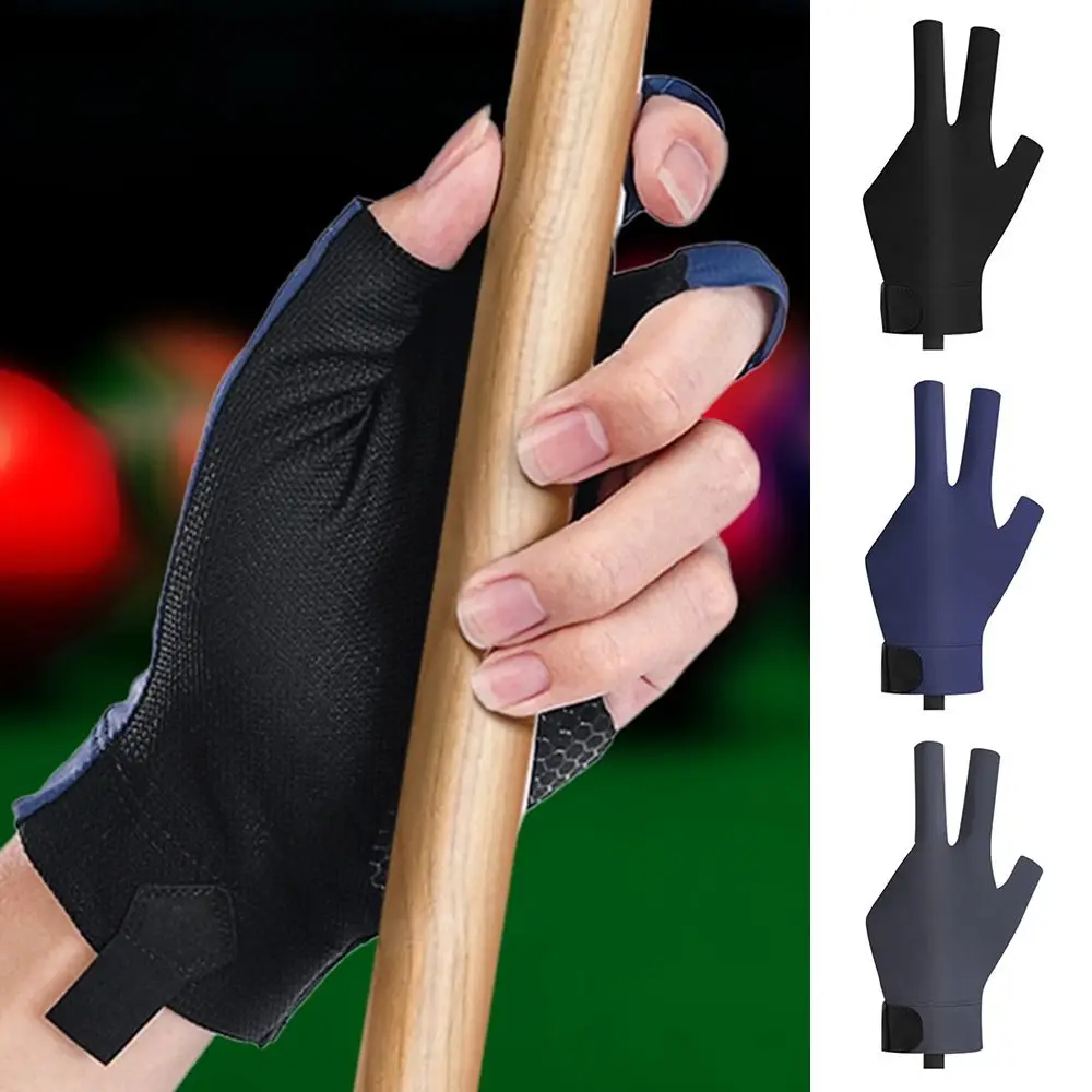 

Портативные перчатки для левой руки, нескользящие эластичные тренировочные перчатки для бильярда, дышащие перчатки с тремя пальцами, аксессуары для бильярда