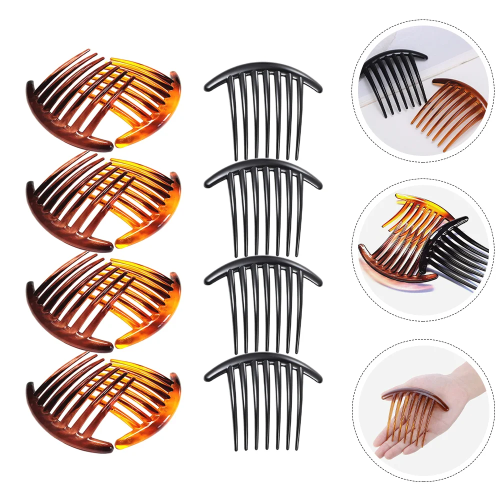 

12 Pcs Seven-tooth Comb Hair Barrettes Small Combs Accessories for Women Fine Plastic Miss Wide