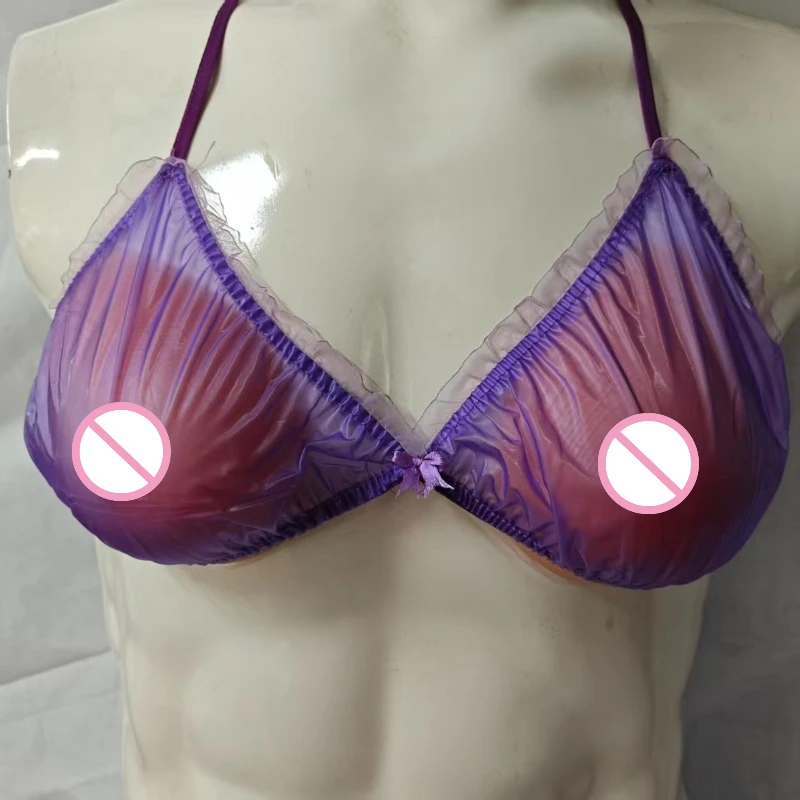 Set Baju Renang PVC Tahan Air dan Anti Virus, Bikini Seksi dengan Bra Transparan dan Celana Dalam, Setelan Plastik untuk Pertunjukan Tari Klub Bar