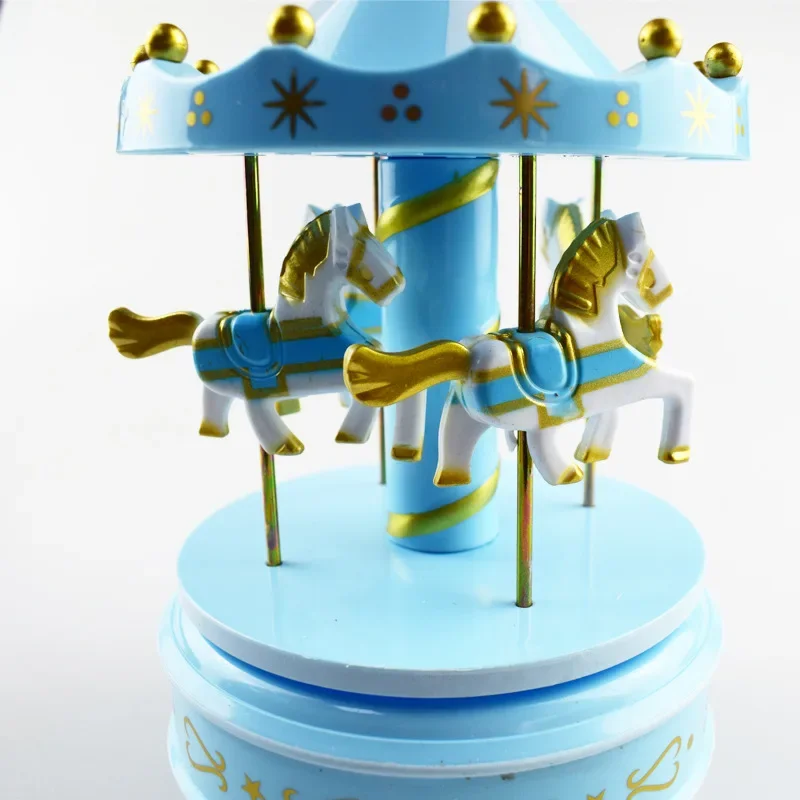 Merry-go-round Music Box Children's Birthday Christmas New Year Party Cake Decoration Ornaments Trojan Music Box Ornaments