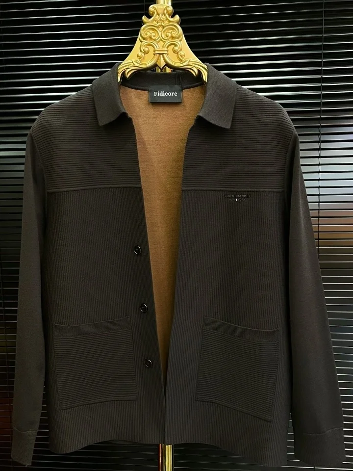 

High Quality Fashionable Men's Knitted Open Cardigan Spring Autumn Versatile Stylish Casual Antimicrobial Fine Gauge Knitwear