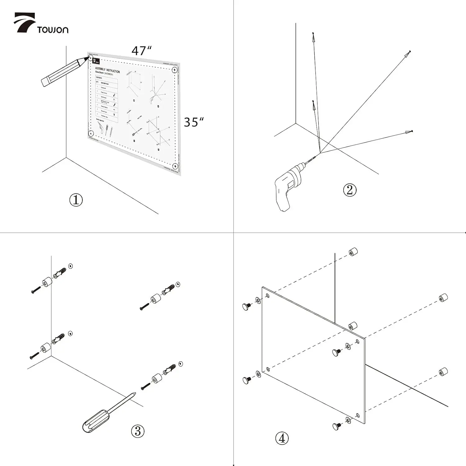 Tablero de borrado en seco para pared, calendario de pizarra blanca, pizarra magnética, 47x35 pulgadas