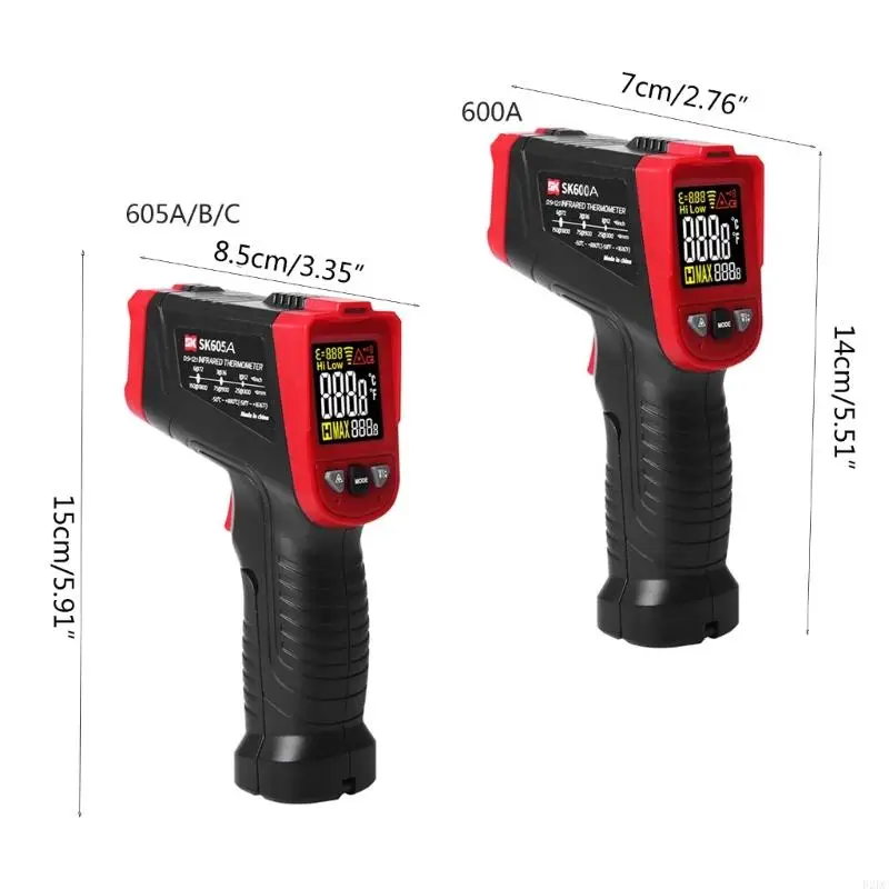 02DC Digital Infrared- Thermometer -50~880℃ Laser Thermometer Pyrometer Non-Contact Temperature Meter High Temp Gun for-Grill