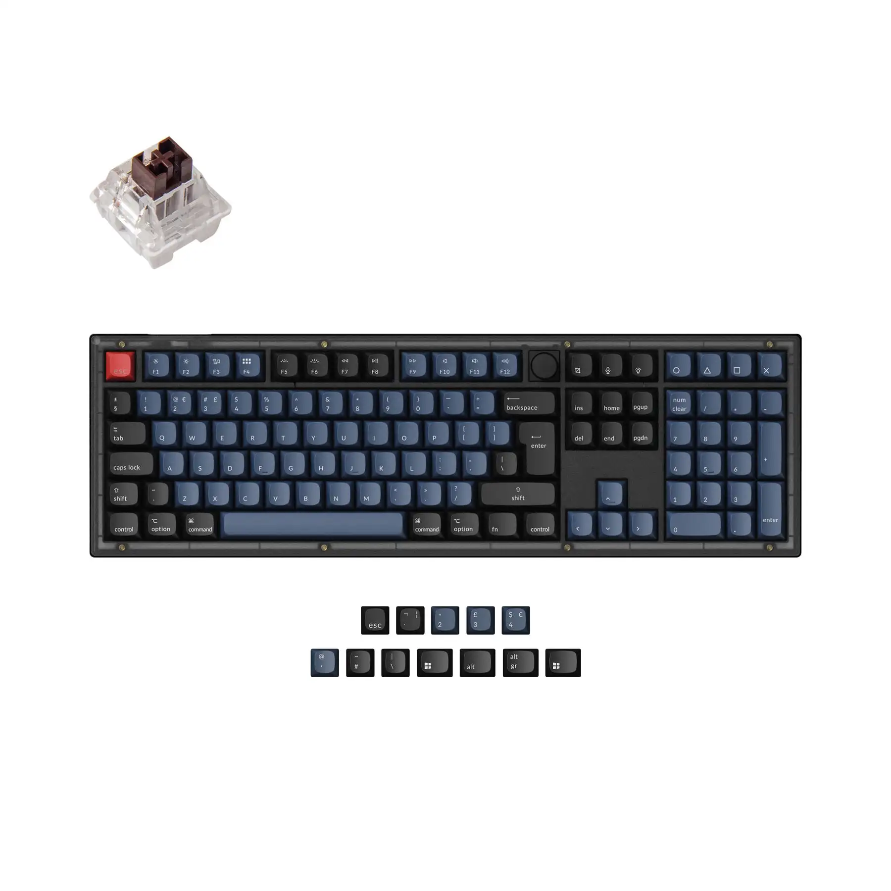 

Keychron V6 ISO 100% Layout QMK/VIA Custom Mechanical Keyboard ABS Keycaps RGB Backlight Hot-Swappable Keychron K Pro Switch