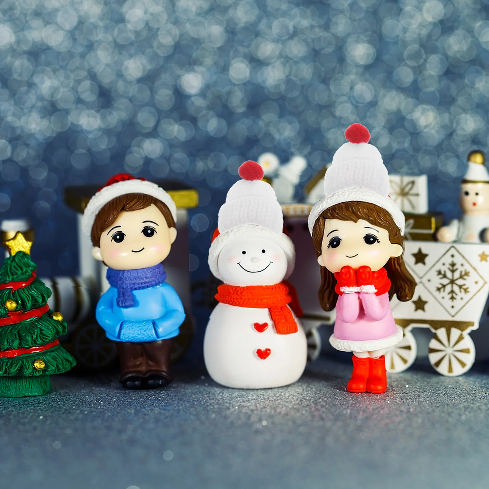 

12Pcs Mini Knit Santa Hats for Christmas Tree Ornaments DIY Handmade Accessories Tiny Baby Dress Up Wool Caps Holiday Craft