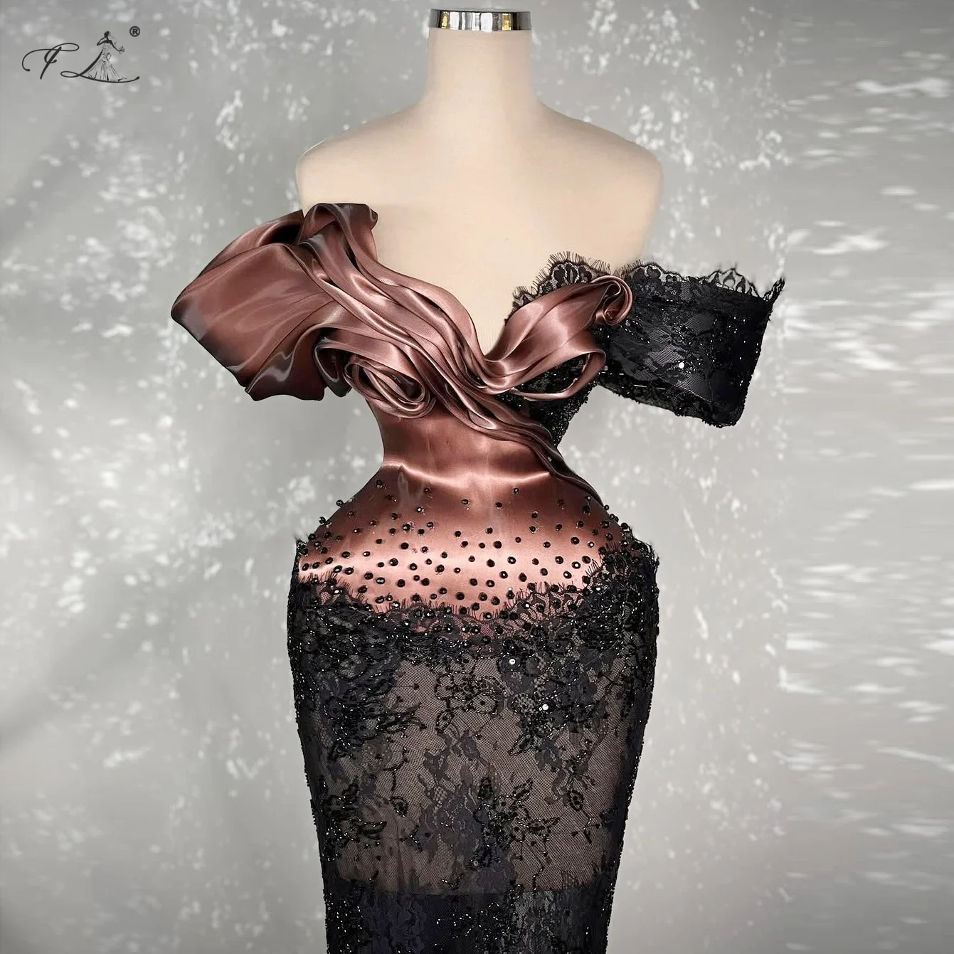Sexy One-Shoulder Evening Dress Black Lace Mermaid Dress V-Neck Cocktail Dress Party Dress 2025 Dresses For Special Occasions