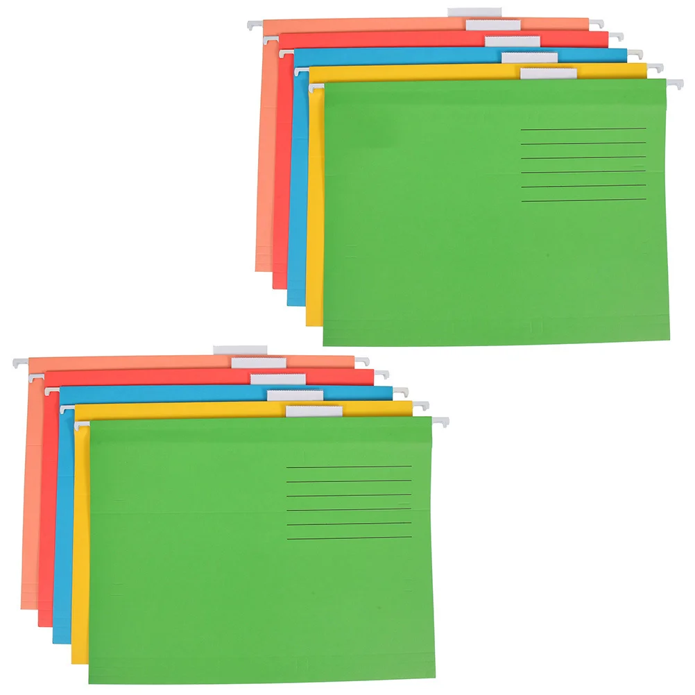

10Pcs Hanging File Folder Colorful Metal Frames Document Organizer Bills Holder Portable Office Receipt Storage
