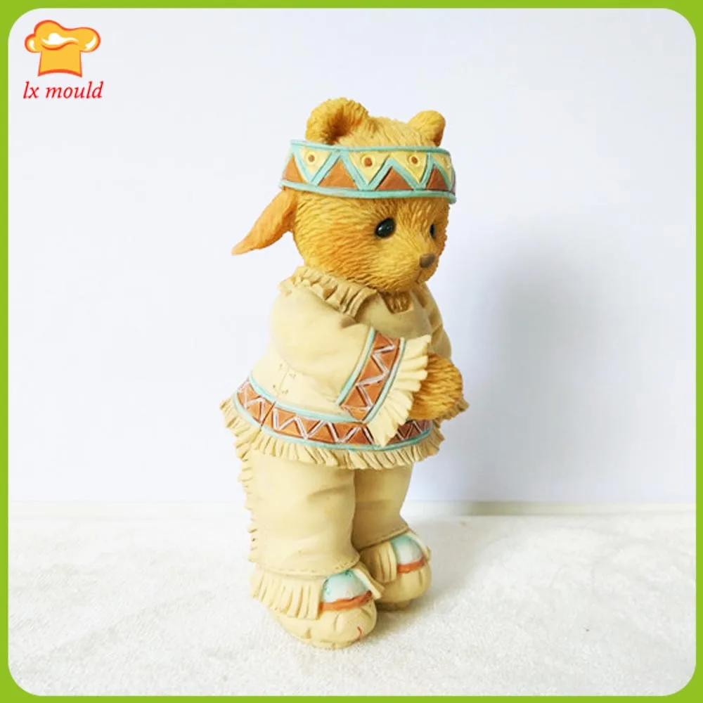 3D Teddy Bear Silicone Mold for Baking Fondant Cake Topper Sugarcraft Chocolate Icing Resin Gypsum Wax Soap Mould
