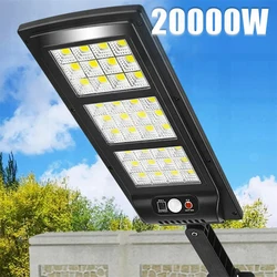 20000w Potenti luci solari Luce solare esterna Sensore di movimento Lampade solari Impermeabili per l'illuminazione Lampada da giardino Luce da cortile stradale