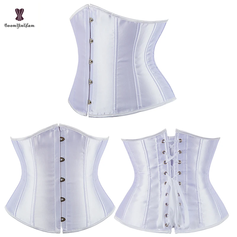 Kim Loại Chất Lượng Cao Busk Kẹp Sỉ Underbust Eo Corset Eo Thon Cinchers Phối Mối Ràng Buộc Satin Nịt 28335 #