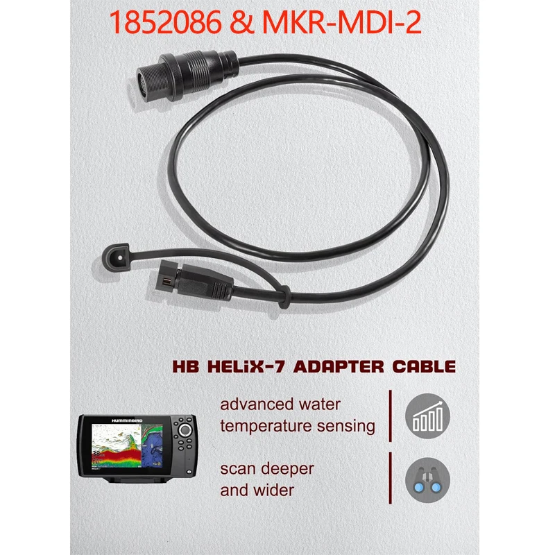 (30-Inch) Adapter Cable 1852086 & MKR-MDI-2 For Humminbird Helix 7 G3 G3N G4 & G4N Fish Finder MEGA Down Imaging Adapter Cable