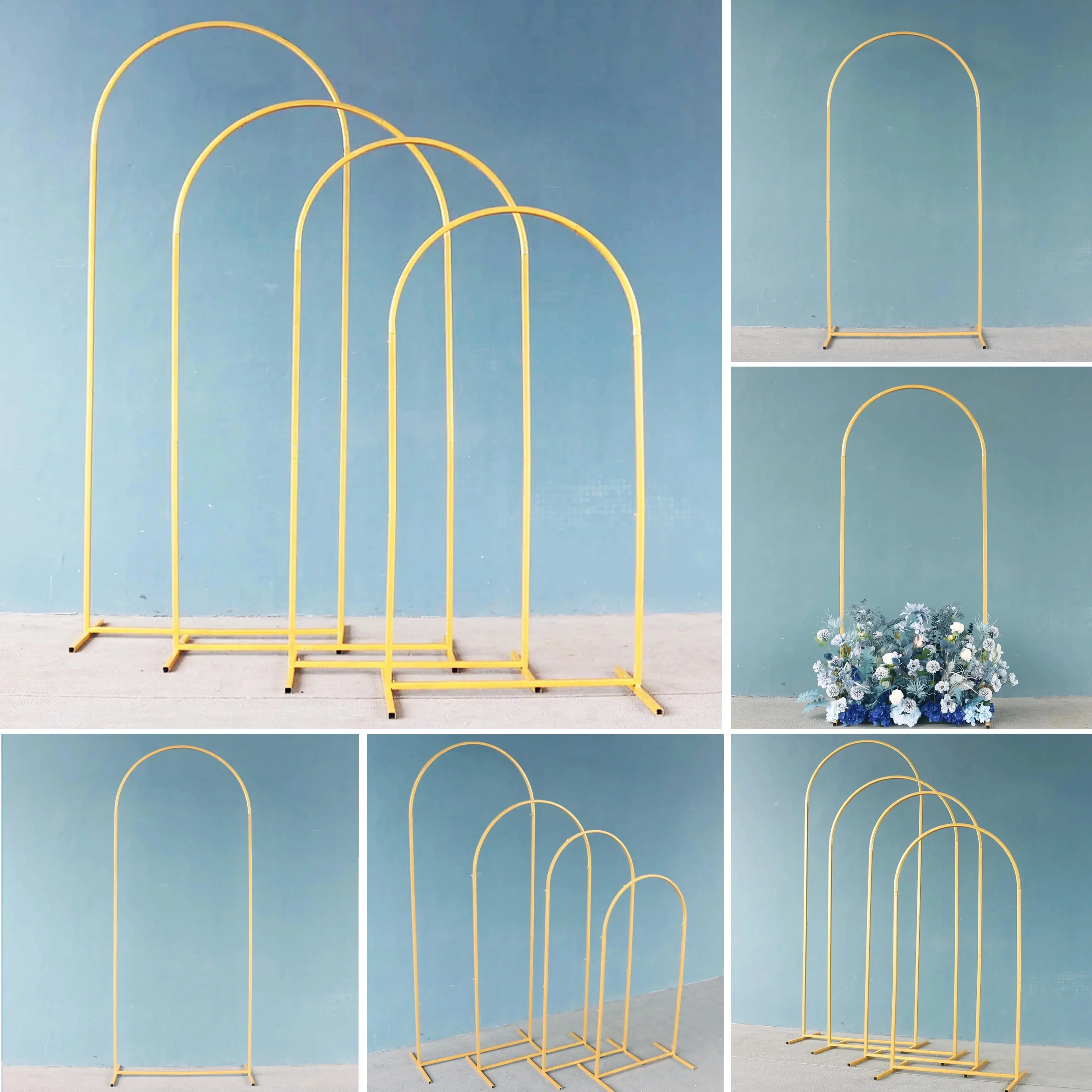 

Set of Gold Arch Backdrop Stands, Birthday Party Balloon Holder, Wedding Reception Photo Shooting Background&Flower Frame Decor