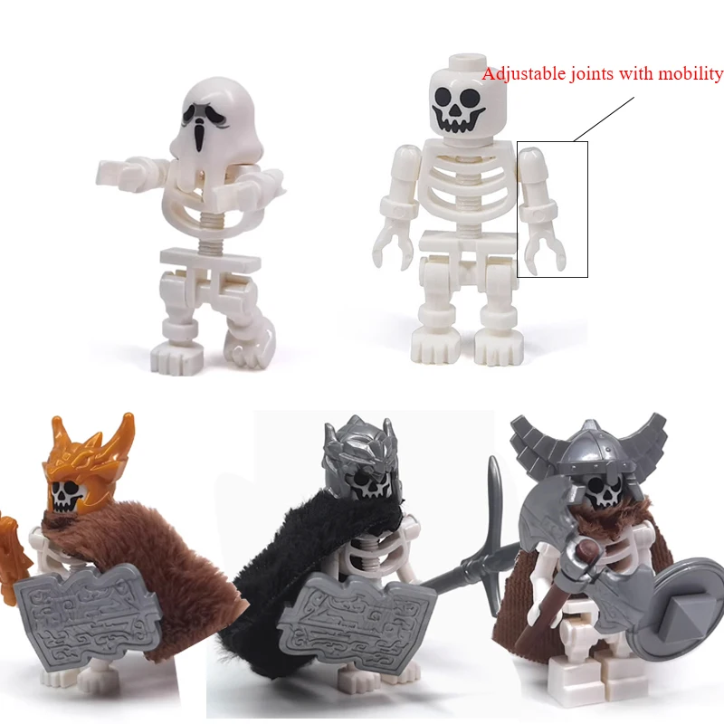MOC Halloween Bausteine Skelett Armee Ritter Figuren Flamme Pferd Mittelalterlichen Vampir Möbel Montage DIY Ziegel Spielzeug Geschenke – Detail 4