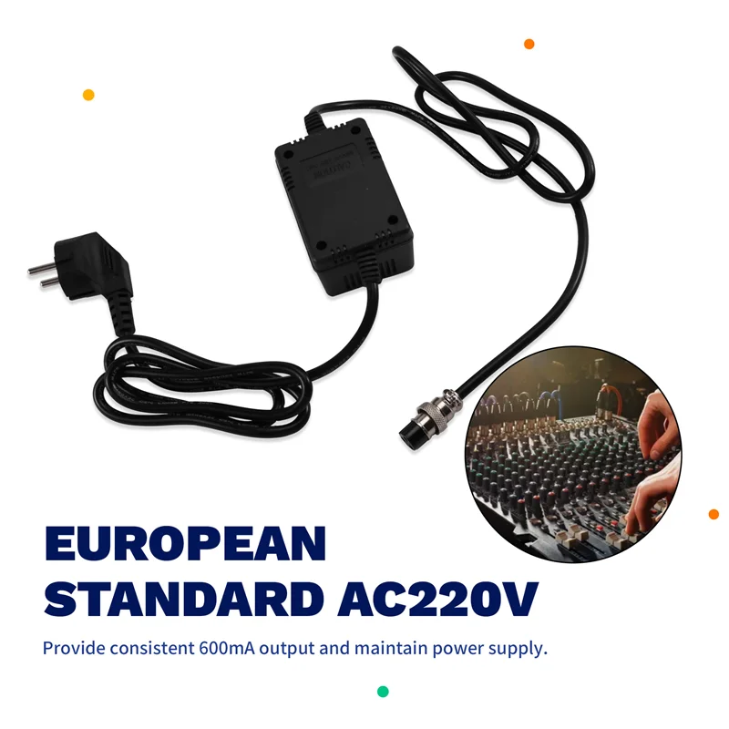 BHTS-Adapter 220V Input EU Plug 17V 600Ma Mixing Console Mixer Power Supply Ac Adapter 3-Pin Connector