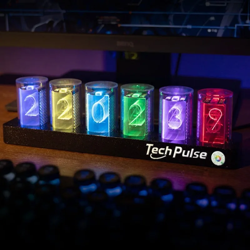 Nixie Tube Table Clock LED Digital Desk Watch Aesthetic Silent Vacuum Tubes Tabletop Clocks Decorative Luxury Desktop Watches