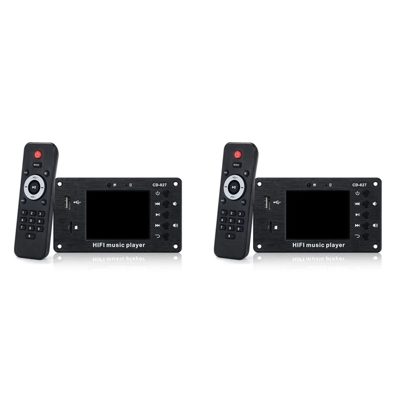 2Pcs 2.8-Inch Color Screen Bluetooth 5.1 Car Synchronization Lossless Decoding Board Time Alarm Clock Fm Audio Decoder