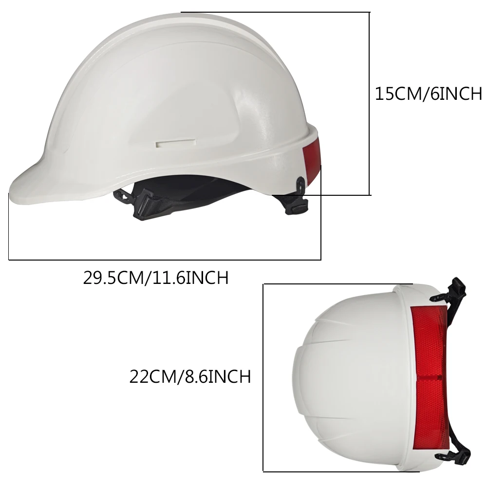 SAFETREE CE/ANSI/ISEA Z89.1-2014 Type II ABS Safety Helmet with Reflector Work Safety Headgear Head Protection Unvented