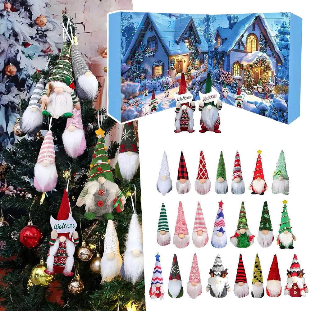 

Holiday Gnome Collection Calendar 24 Unique Gnomes, Daily Xmas Surprise! Tabletop Centerpiece