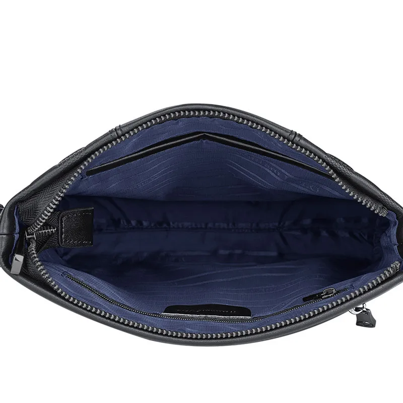 كتف واحد جلد طبيعي الأعمال حقيبة عادية الرجال الطبقة العليا جلد البقر Crossbody الفاخرة العلامة التجارية حقيبة الرجال حالة موجزة #2