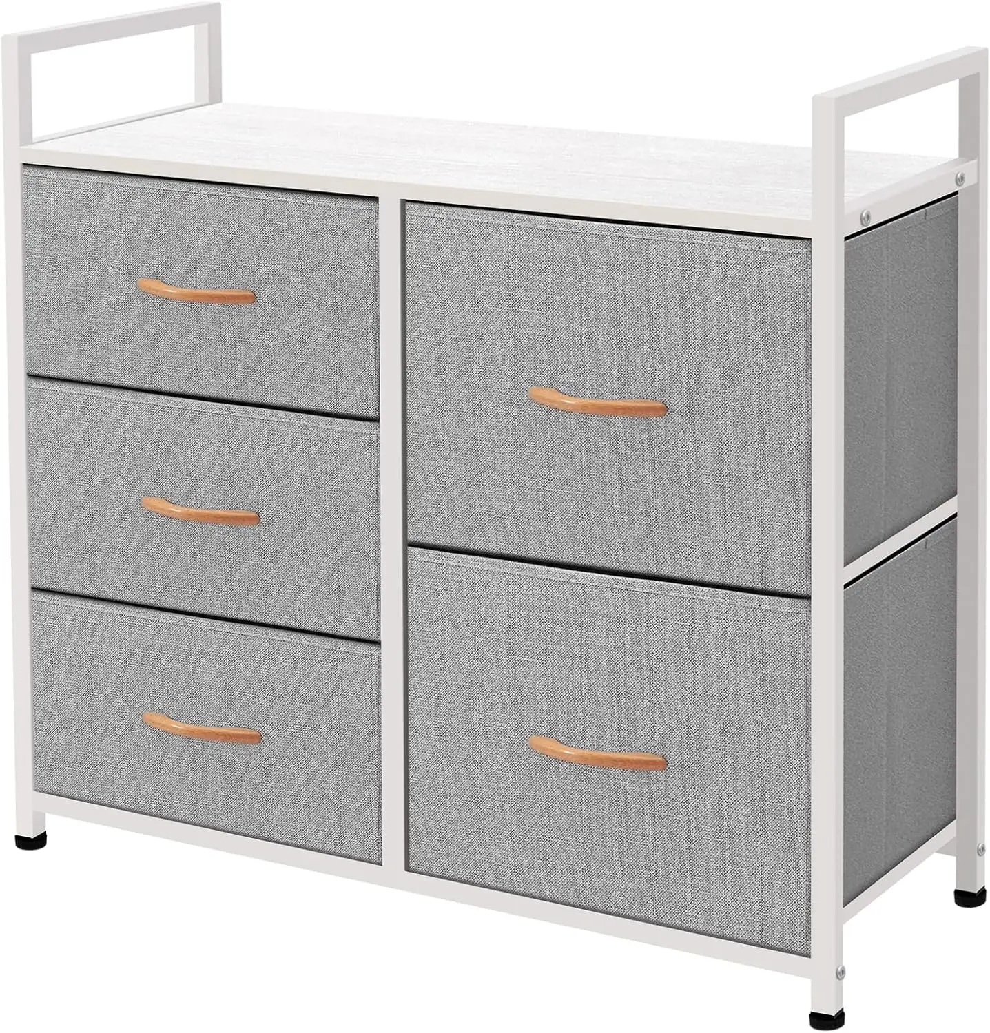 

Storage Dresser Furniture Unit - Large Standing Organizer Chest For Bedroom, Office, Living Room, And Closet - 5 Drawer