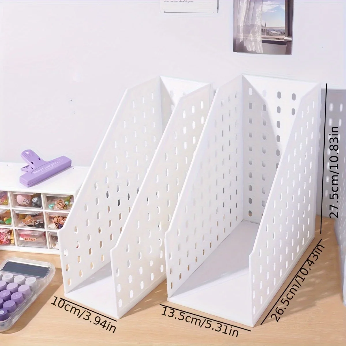 منظم ملفات A4 بسيط، وحدة واحدة، منظم سطح المكتب، حامل ملفات PP سميك، قابل للطي، رف تخزين المجلات العمودي #5