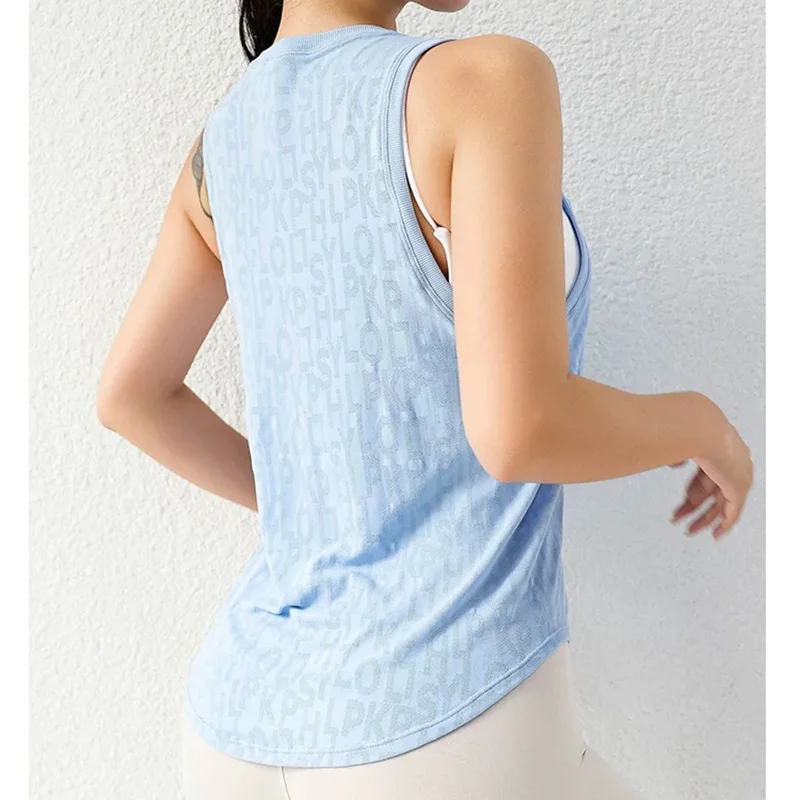 

Women's Summer Thin Vest Quick Drying Sleeveless Fitness Yoga Top Loose Pilates Sports Cover for Active Wear