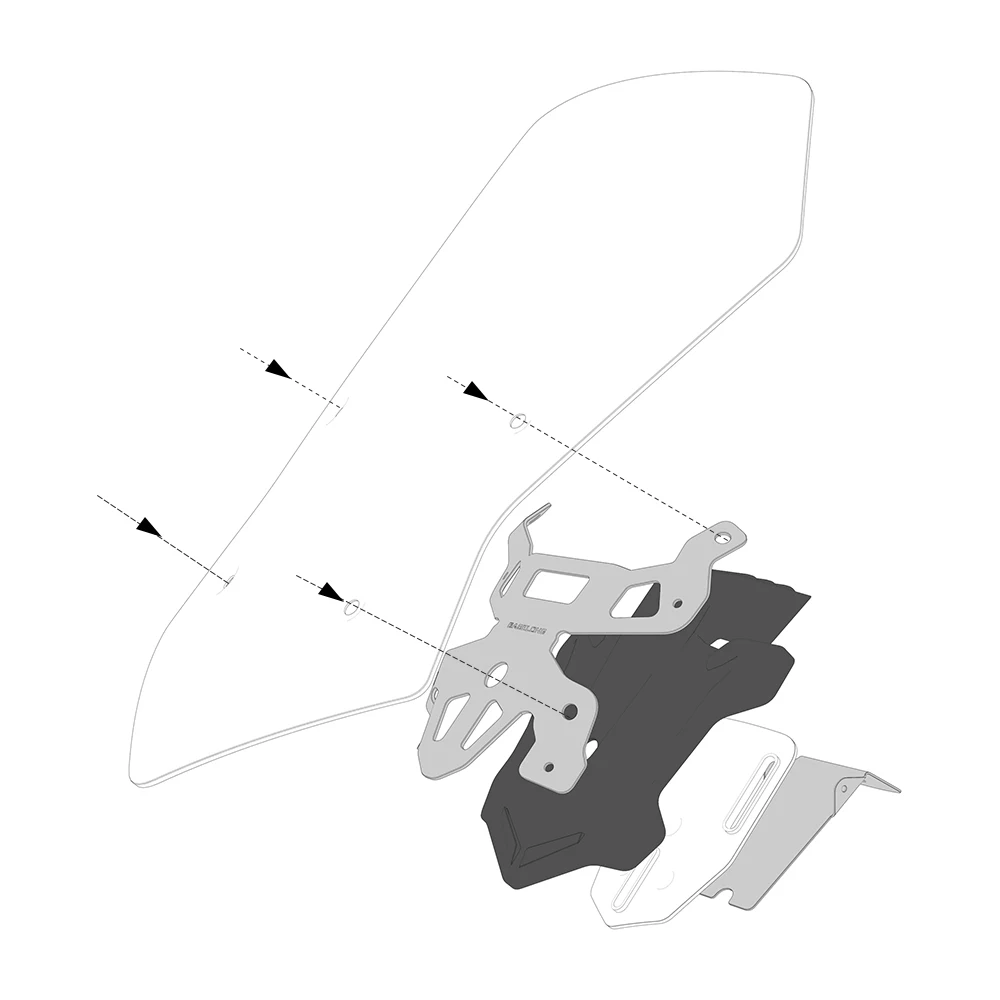 For Yamaha Tracer 9 GT+ Front Windshield 30mm Heighten Bracket Tracer 9/900/GT 9 /GT 900GT 9GT 2021~2024 Windscreen Holder