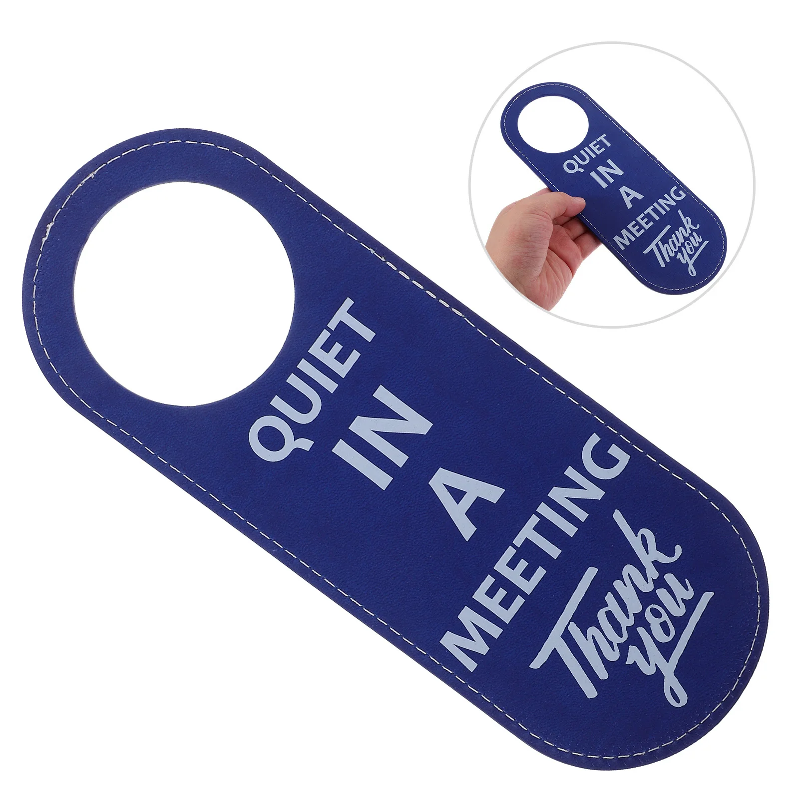 Quiet in A Meeting Double-Sided Blue Door Hanger Sign Office Conference Room Door Handle Pendant Quiet in Meeting Sign