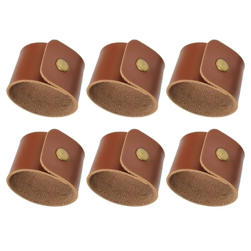 Pack Of 6 Simple PU Leather Napkin Rings for Family Gatherings Napkin Holders