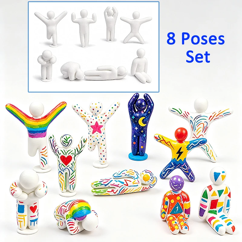 Paintable Multi Poses Mecha Chameleon Blank Figures 8 Pose 3D Printed Funny Game Miniature Model for DIY Painting Decor Ornament