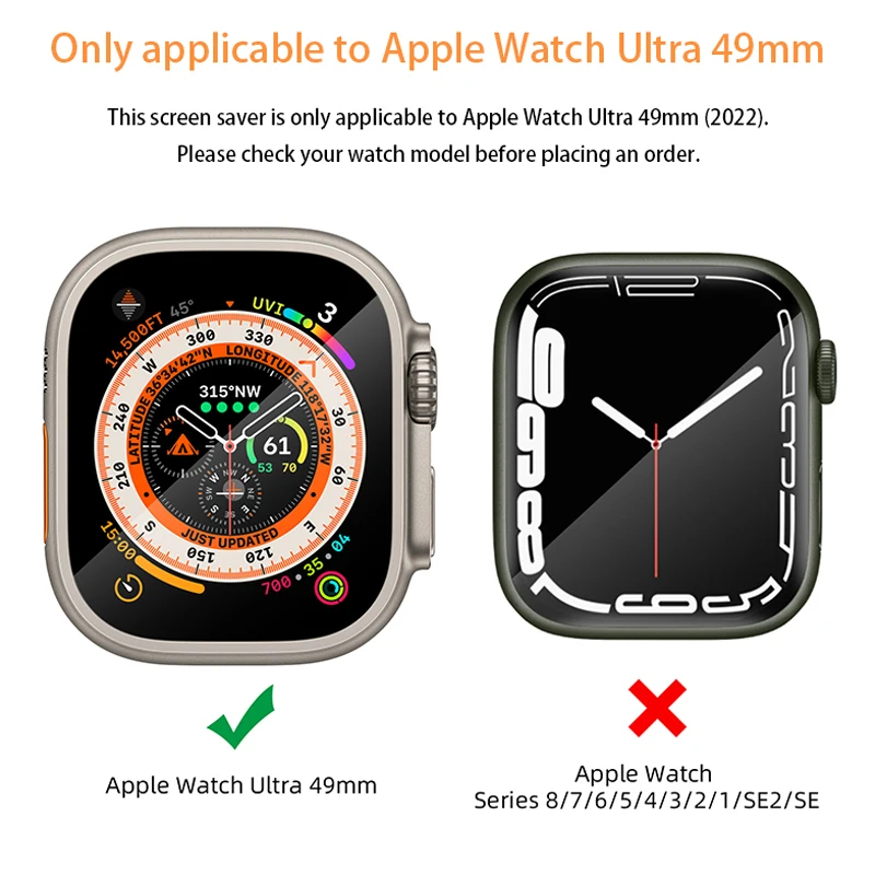 Tempered Glass Film For Apple Watch Ultra 2 49mm With Alignment Tool HD Screen Protector for iWatch Ultra 49mm Easy Install Kit