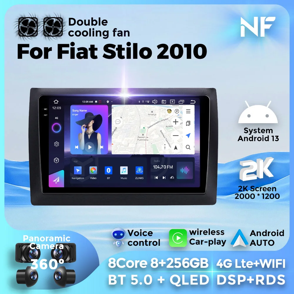 

Android 13 Car Radio For Fiat Stilo 2010 Car Intelligent Systems For Wireless Carplay Auto 4G LTE WIFI 8 Core BT5.0 GPS DSP RDS