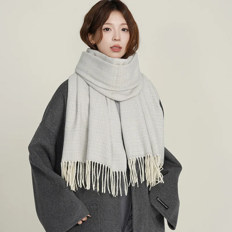 65-180-センチメートル冬保温ロング厚いスカーフショールネッカチーフ女性スカーフショール暖かいネックラップレディースネックウェアアクセサリー