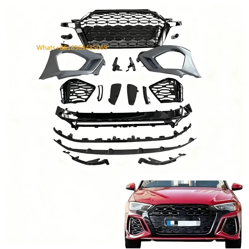 

Car 13-19 Modified 2021 3 8Y Style Front Bumper Body Kits with Black Grille A3 S3 8V 8V.5 2013-2019
