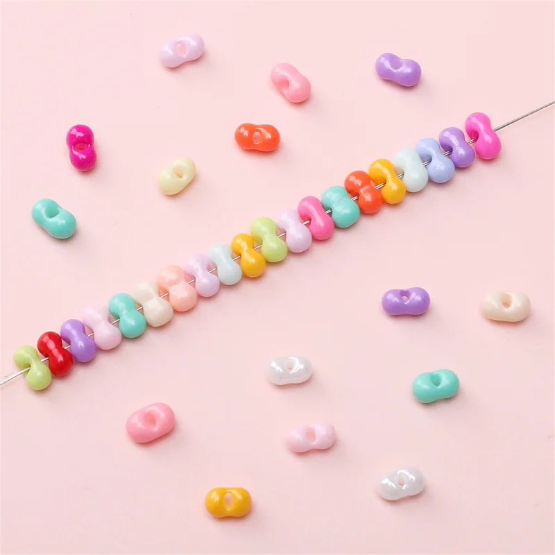 10g/lot Acrylic Peanuts Beads Mini Spacer Bead for DIY Bracelet Necklace Jewelry Making Accessories Supplies