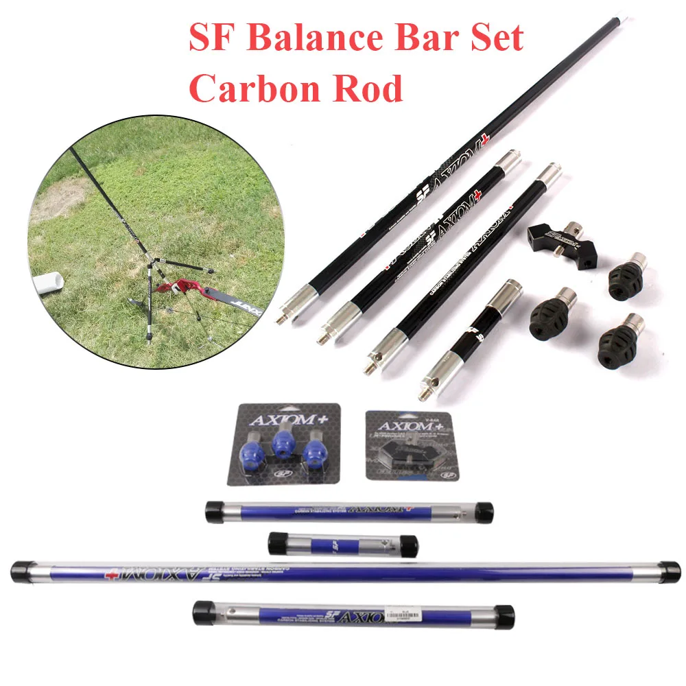 

30" 12" 5" Archery Balance Bar Set 40° V-bar Bow Carbon Stabilizer Damping Counterweight Bow Hunting Shooting Competition Target