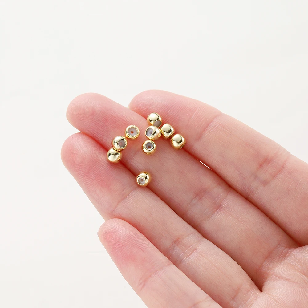 10 قطعة خزر عازل 3/4/5 مللي متر 14K/18K الذهب اللون مطلي النحاس المطاط Charms موصل DIY بها بنفسك صنع المجوهرات اكسسوارات لوازم