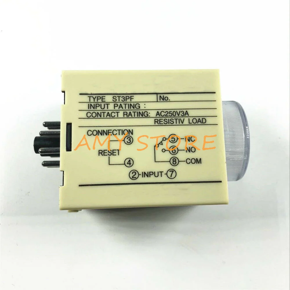 ST3PF 12V/24V/36VAC/48VDC/110V/127V/220V/380VAC Power off Delay Timer Time Relay 0-5 Second 8Pin w Base Socket PF083A/PYF083A