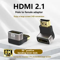 8K HDMI-Compatible Side Bend 90 Degree Adapter 90 Degree Right Angle 270 Degree Adapter HDMI Male To Female Expansion Connector